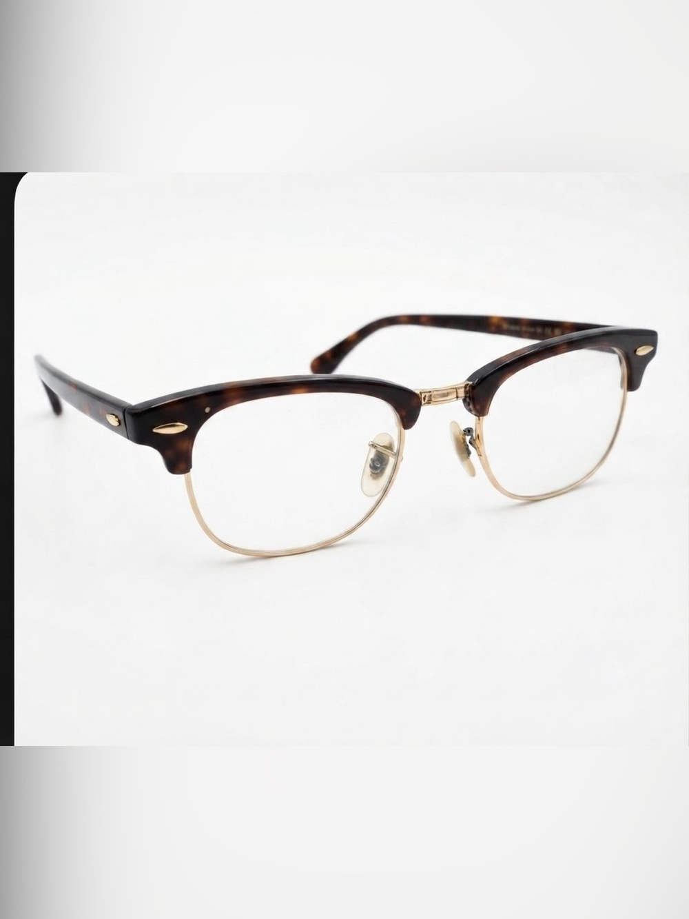 Ray-Ban Tortoiseshell and Gold Browline Glasses - Men